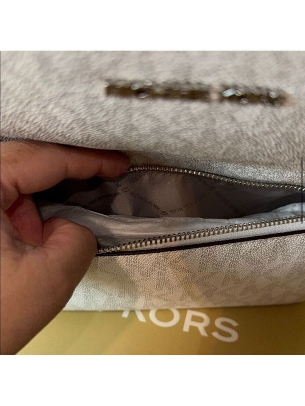 Michael Kors White Monogram Backpack Dome-Shaped Design NWT ( No Box ) Sheila - Picture 12 of 17